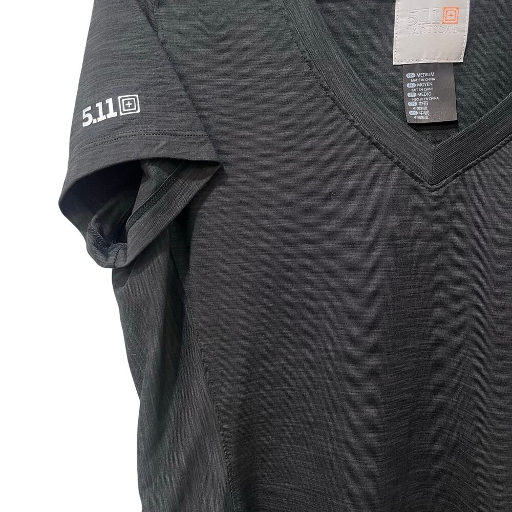 5.11 Tactical Women's Zig‑Zag V‑Neck Short Sleeve Active Shirt Heather Gray M - Picture 3 of 6